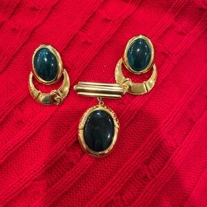 Stamped Ginnie Johnson pin and earring Set